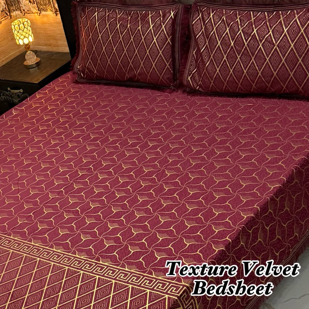 VELNORA Texture Velvet Bedsheet Design 04