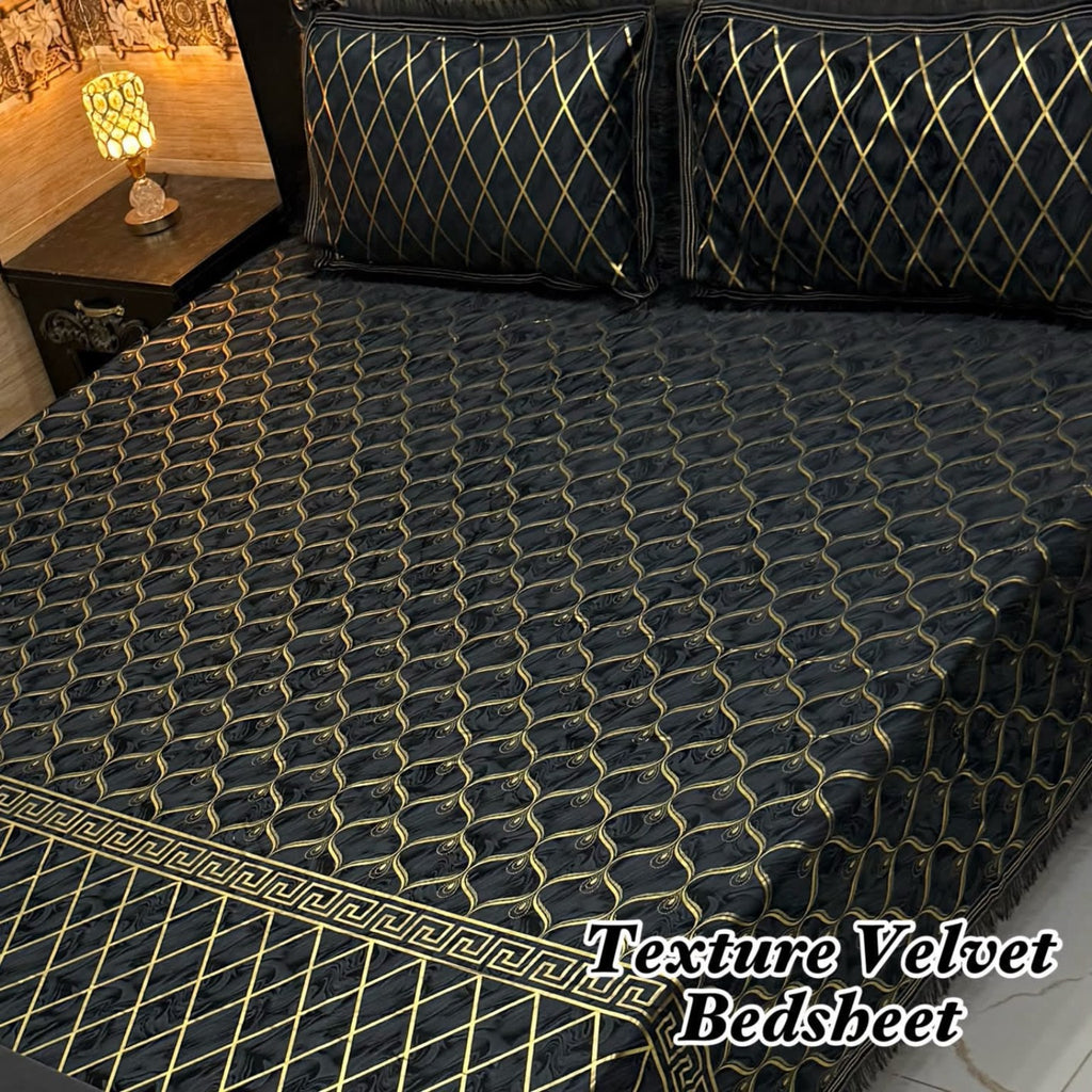 VELNORA Texture Velvet Bedsheet Design 05