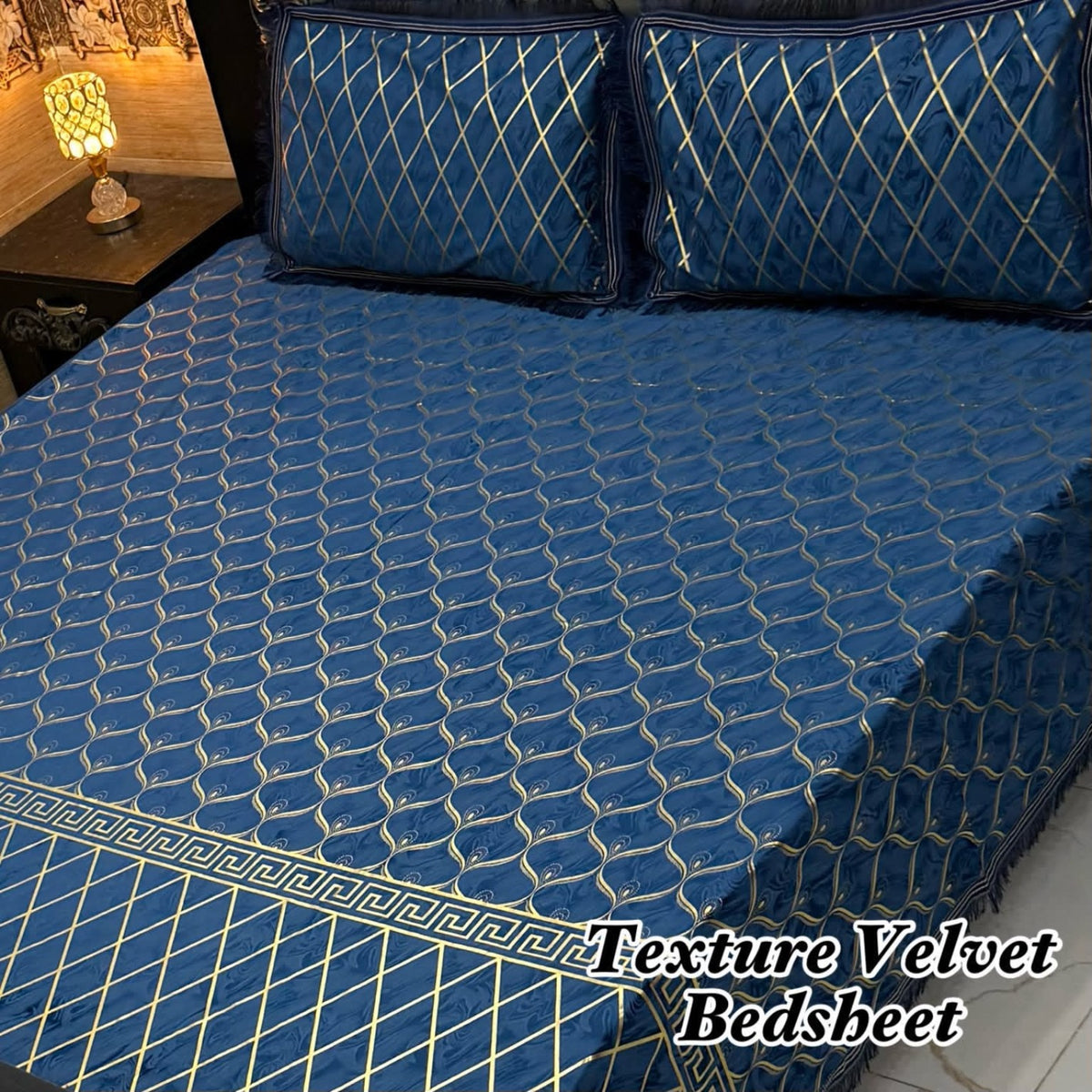 VELNORA Texture Velvet Bedsheet Design 06