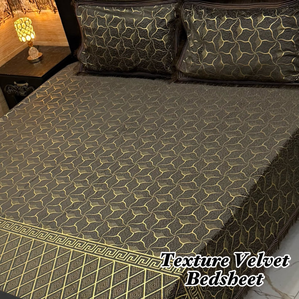 VELNORA Texture Velvet Bedsheet Design 07