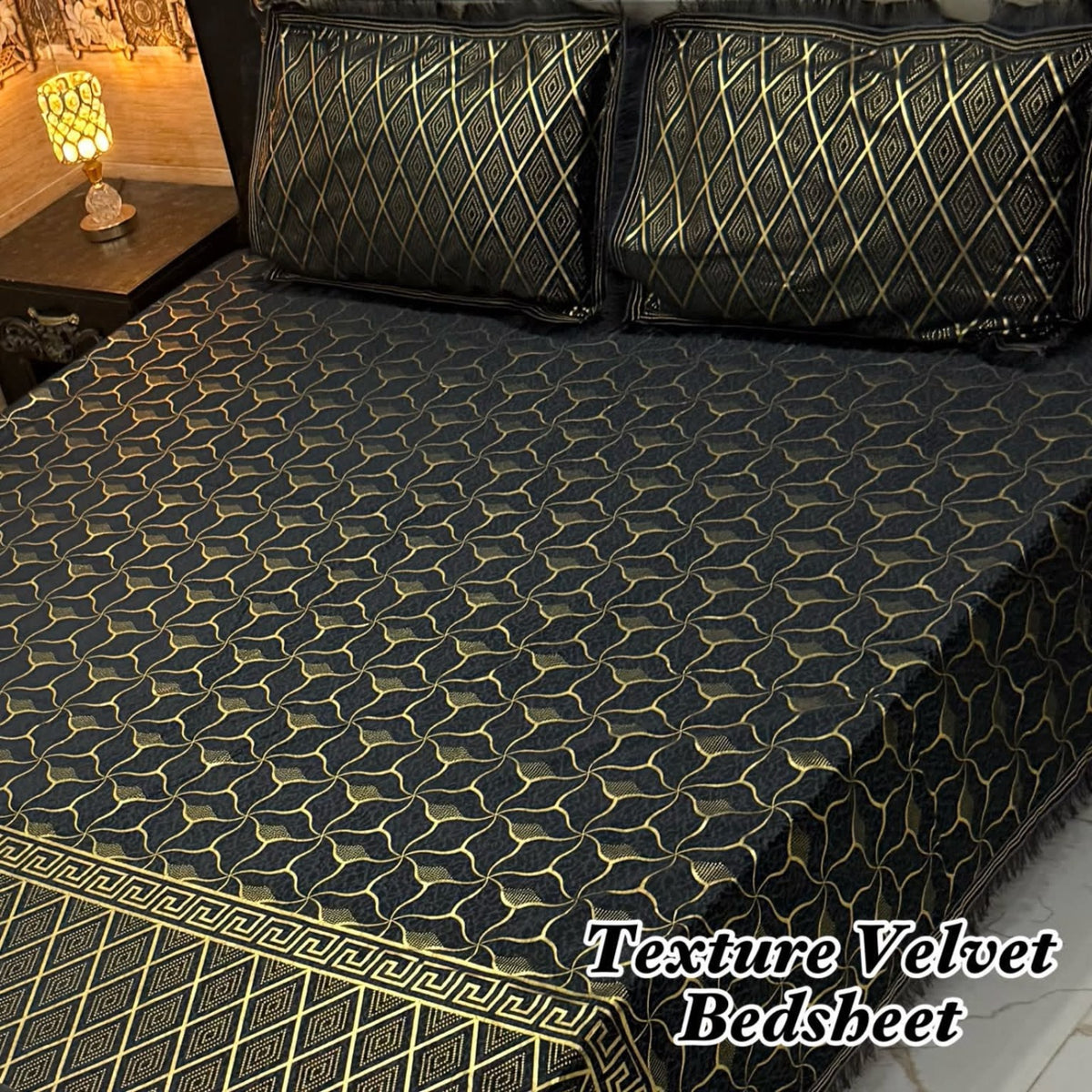 VELNORA Texture Velvet Bedsheet Design 08