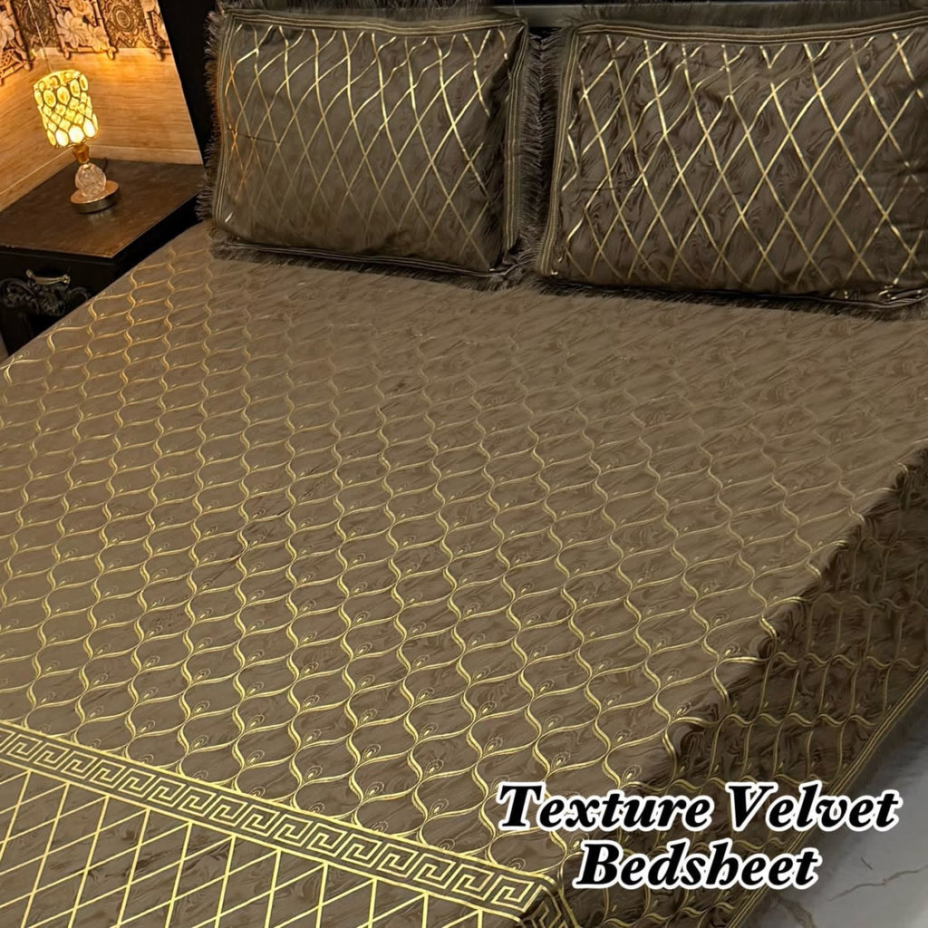 VELNORA Texture Velvet Bedsheet Design 09