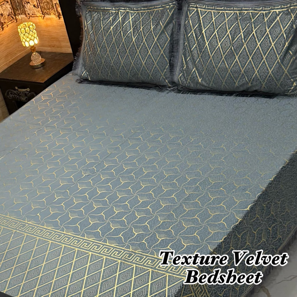 VELNORA Texture Velvet Bedsheet Design 10