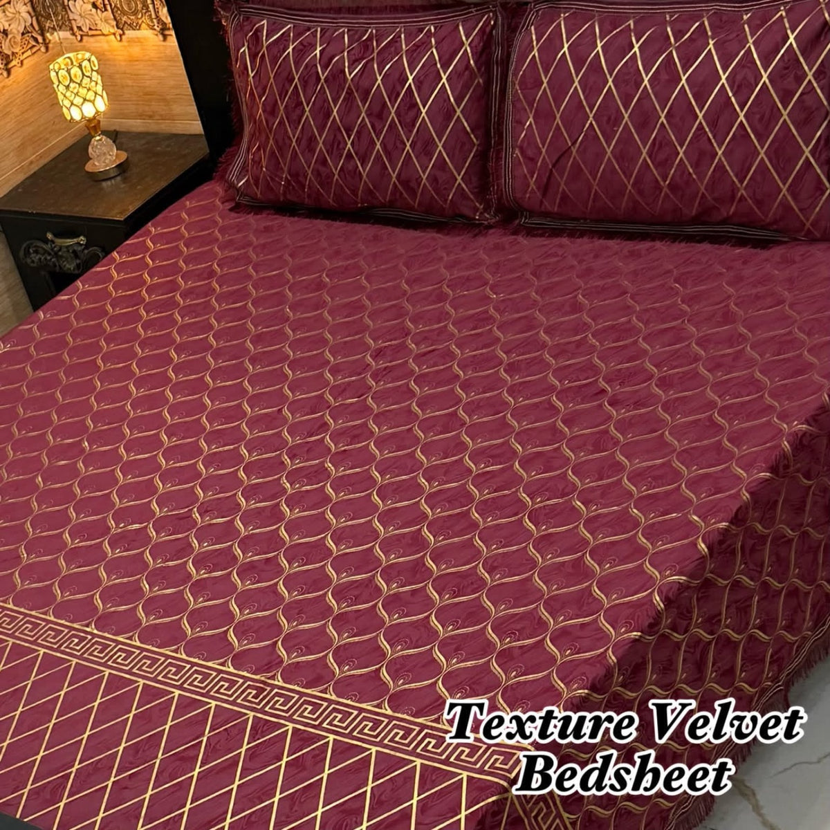 VELNORA Texture Velvet Bedsheet Design 11