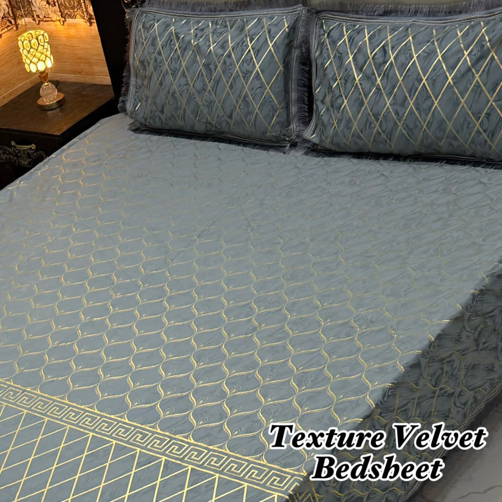 VELNORA Texture Velvet Bedsheet Design 15