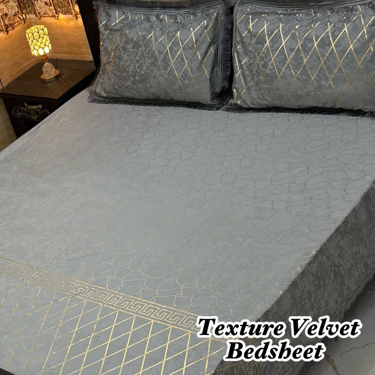 VELNORA Texture Velvet Bedsheet Design 17