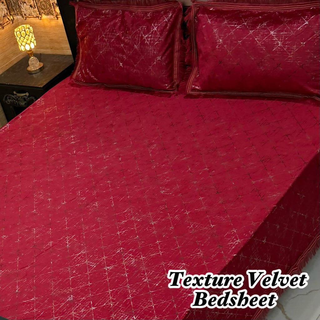 VELNORA Texture Velvet Bedsheet Design 19