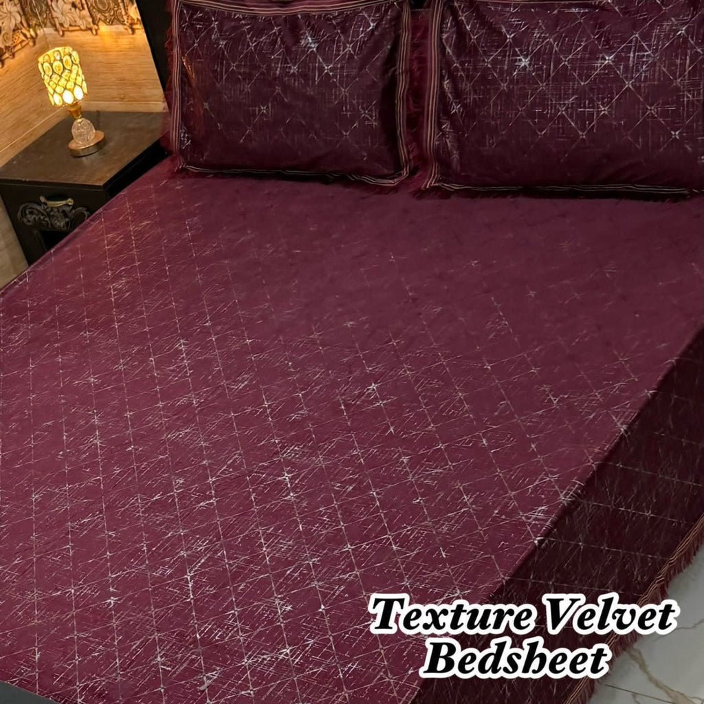 VELNORA Texture Velvet Bedsheet Design 20