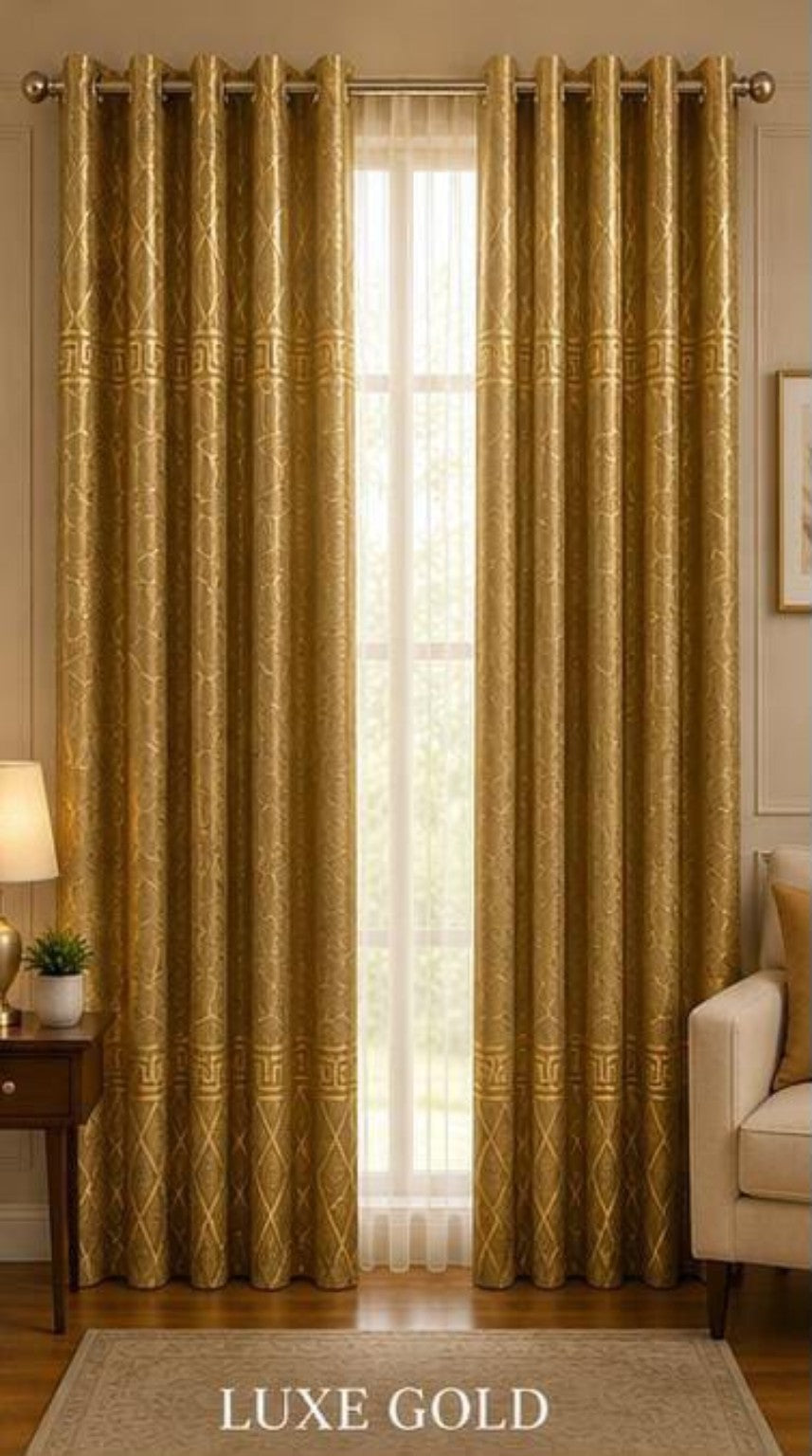 VELNORA Texture Velvet Curtain navy gold