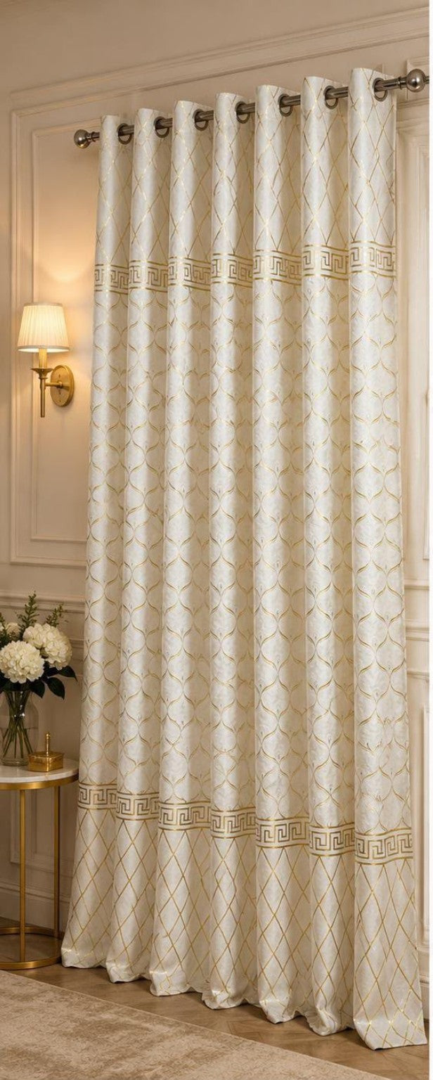 VELNORA Texture Velvet Curtain white gold close up