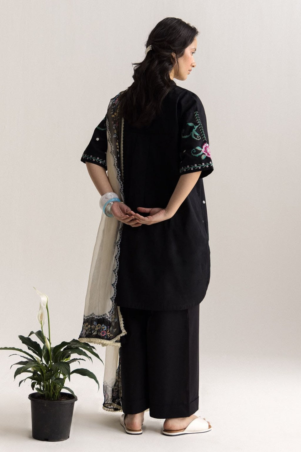 ZARA-SHAJAHAN Dhanak embroidered 3PC back view