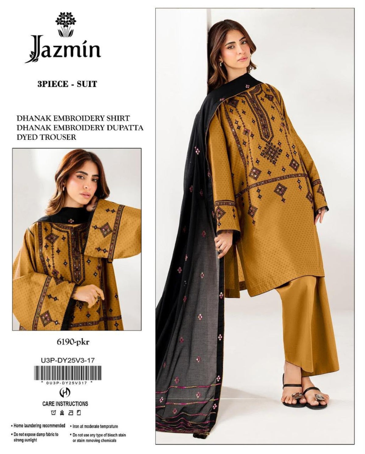 VELNORA Airjet Dhanak Embroidered Winter 3PC Collection – Unstitched