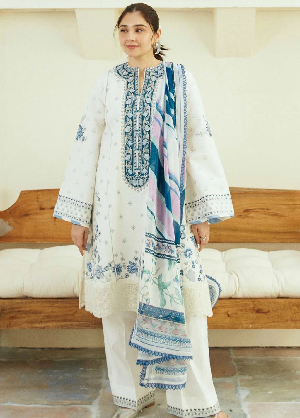 Zara Shahjahan ANG-20017 Dhanak 3PC full suit look