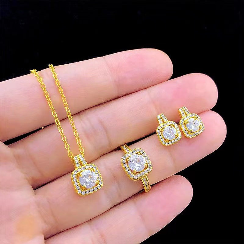 Gold Zircon Pendant Necklace view